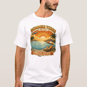Camiseta Neo‑Vintage Vibrações de Verão – Evasão Atemporal