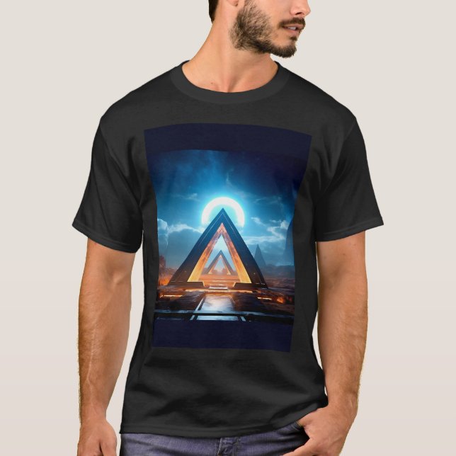 Camiseta Néom bioluminicente brilhando stargate em frente a (Frente)