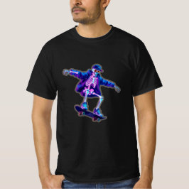 Camiseta Neon 3D Skeleton Skateboarding – Funny Streetwear 
