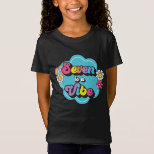Camiseta Neon 90s Retro Seven é um Aniversário de 7 Vibe