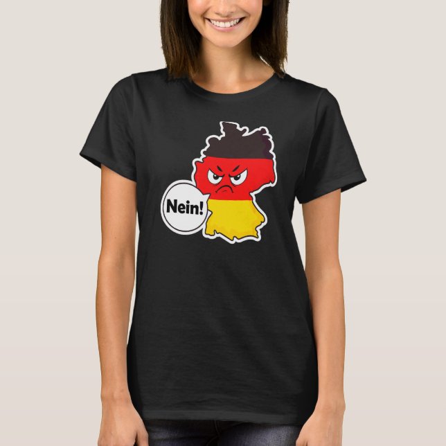 Camiseta Neon Angry Face Alemanha Flag Alemanha (Frente)