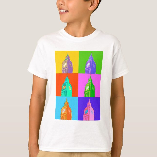 Camiseta Néon Big Ben do pop art (Frente)