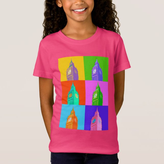 Camiseta Néon Big Ben do pop art (Frente)