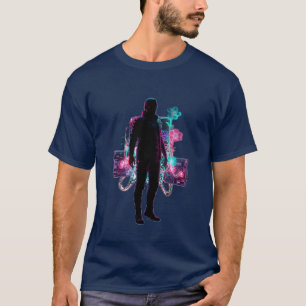 Camiseta Neon Bloom: Crescimento Infuso por Tecnologia