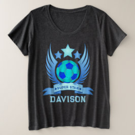 Camiseta Neon Blue Soccer Ball | Cool Sport Gifts For Boys