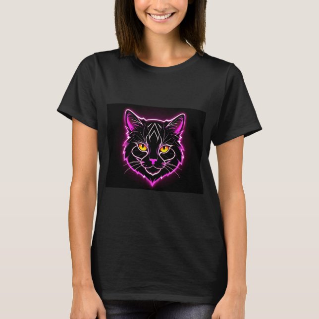 Camiseta Neon cat (Frente)