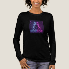 Camiseta **Neon Cat Design – Glowing Futuristic Feline Art*