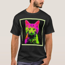 Camiseta Neon Cat Portrait