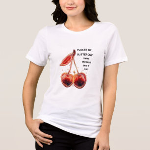 Camiseta Neon Cherries Pucker Para Cima, Copo De Manteiga