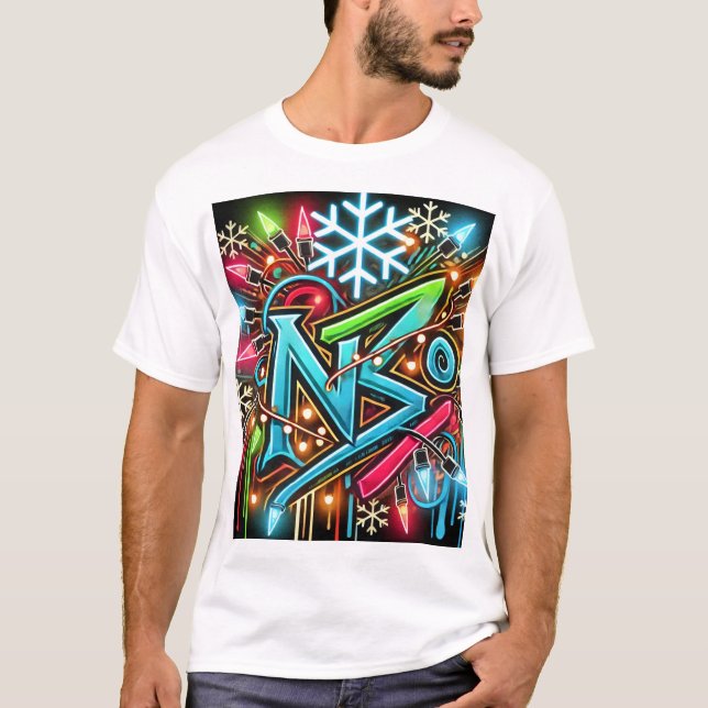 Camiseta Neon Christmas Lights T shirt (Frente)