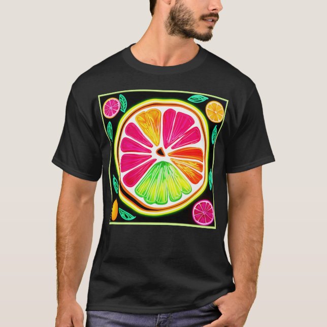 Camiseta Neon Citrus Fruta Fiesta (Frente)