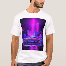 Camiseta Neon City Tour com Carros