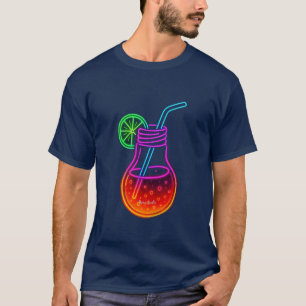 Camiseta Neon Cocktail Drink Glow