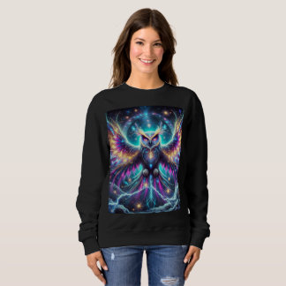 Camiseta Neon Cosmic Owl Sweatshirt Design.