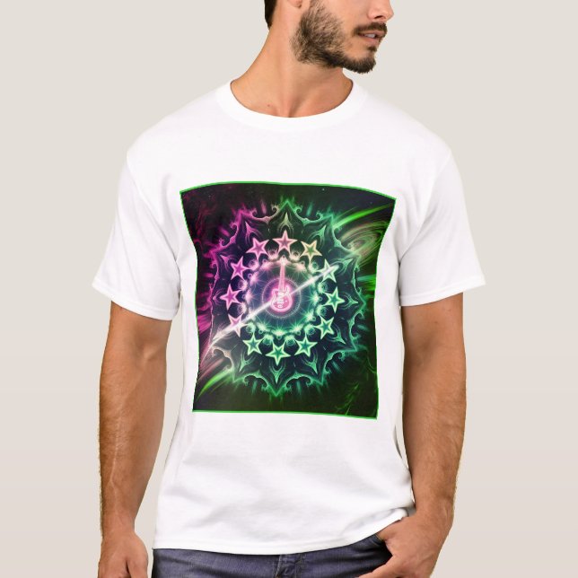 Camiseta Neon Cosmic Rock Mandala (Frente)