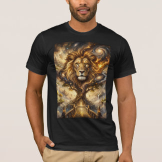 Camiseta Neon Cyber Lion Wall Art Print – Futuristic Fantas