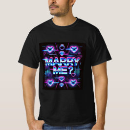 Camiseta Neon Cyber Love Casado Me Mens Tshirt