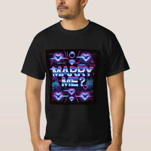 Camiseta Neon Cyber Love Casado Me Mens Tshirt