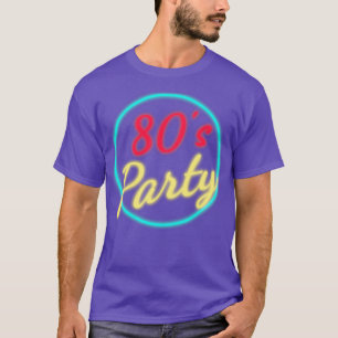 Camiseta neon de festa dos anos 80