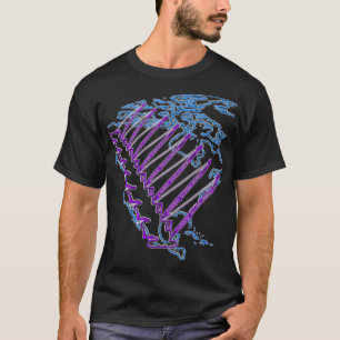 CAMISETA NÉON DE NÉON DO MAPA DE AMERICA DO NORTE DO