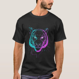 Camiseta Neon digital tiger art