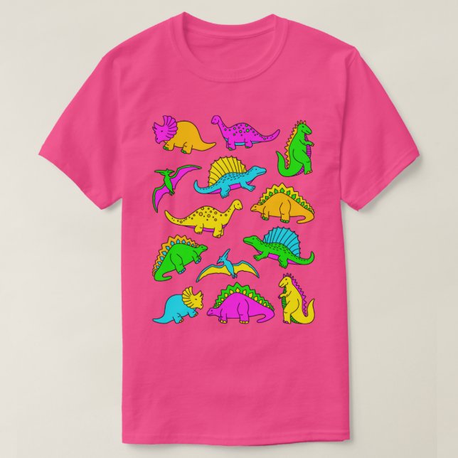 Camiseta Neon Dinossauros (Frente do Design)