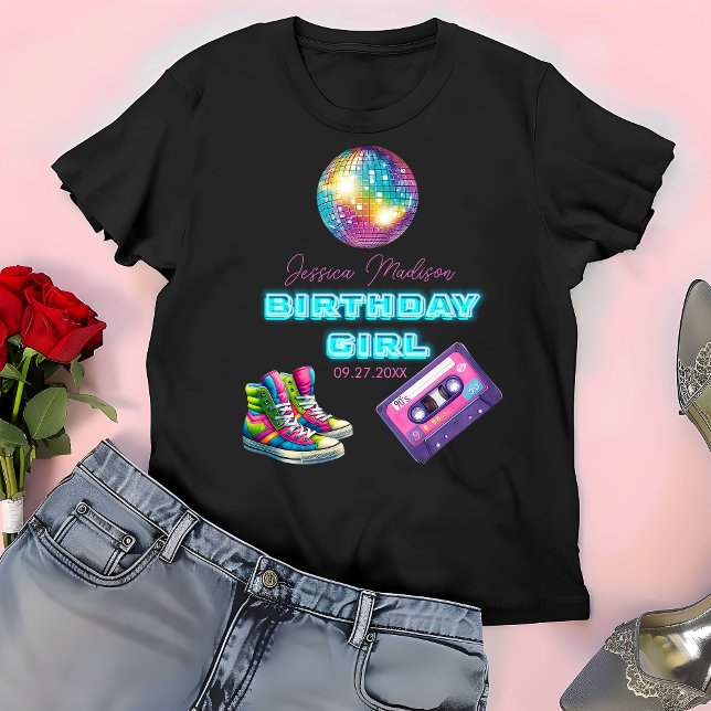 Camiseta Neon Disco Aniversário dos anos 90 (Criador carregado)