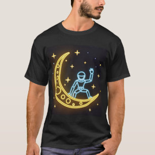 Camiseta Neon Dreams: Astronauta na Lua