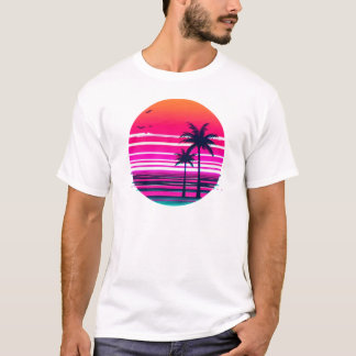 Camiseta Neon Dusk - 90s VHS Vaporwave Sunset