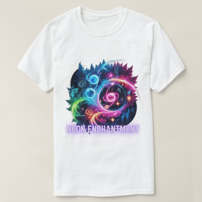 Camiseta Neon Enchantation - Magic tornado visível (Frente do Design)