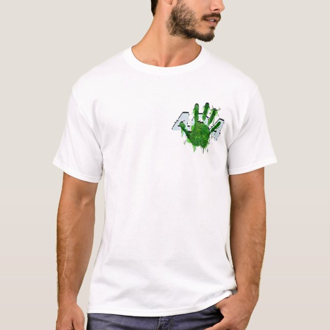Camiseta Neon Fingerprint & Handprint Splash 2026 (Frente)