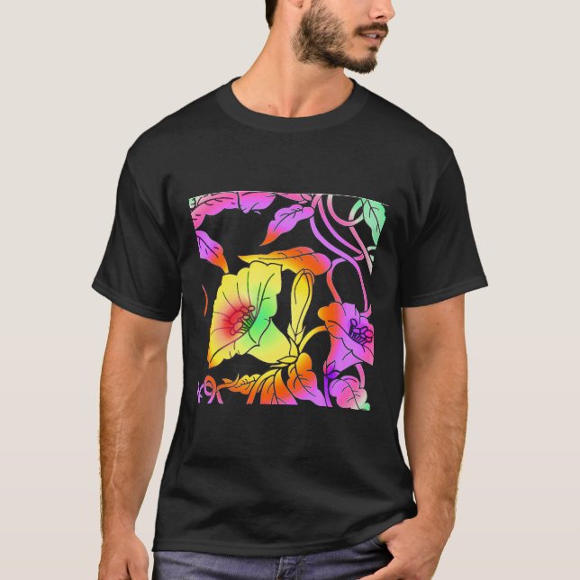 Camiseta Neon Flowers (Frente)