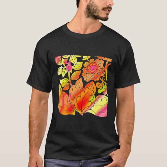 Camiseta Neon Flowers (Frente)
