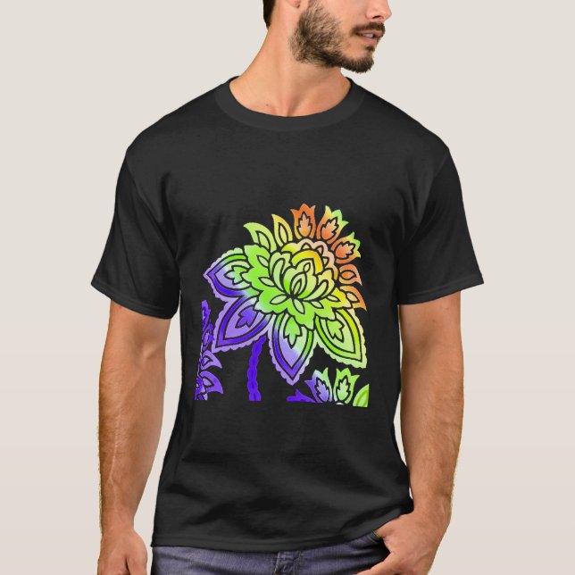 Camiseta Neon Flowers (Frente)