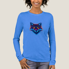 Camiseta Neon Fox Face – Vibrant Glowing Design