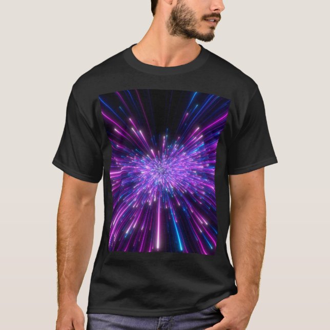 Camiseta Neon Galaxy - Fundo do Abstrato Cósmico (Frente)