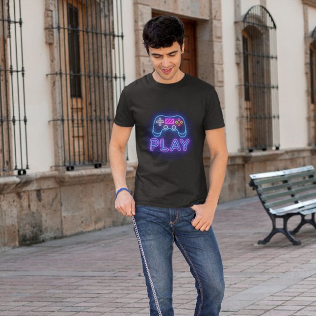 Camiseta Neon Game Controller (Criador carregado)
