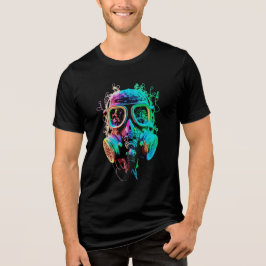 Camiseta Neon Gas Mask: Vibrant Chaos Art