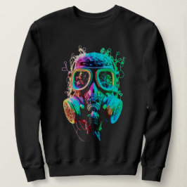 Camiseta Neon Gas Mask: Vibrant Chaos Art