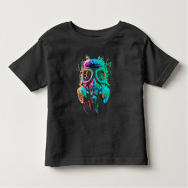 Camiseta Neon Gas Mask: Vibrant Chaos Art