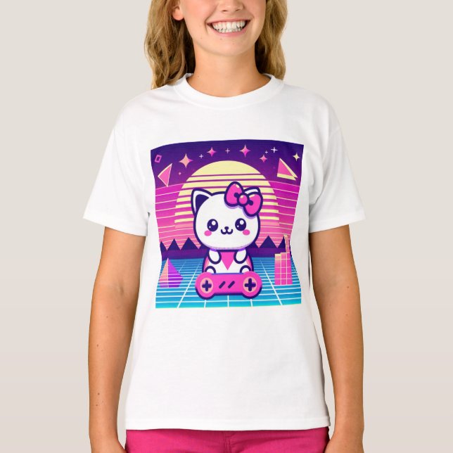 Camiseta Neon Gatinho (Frente)