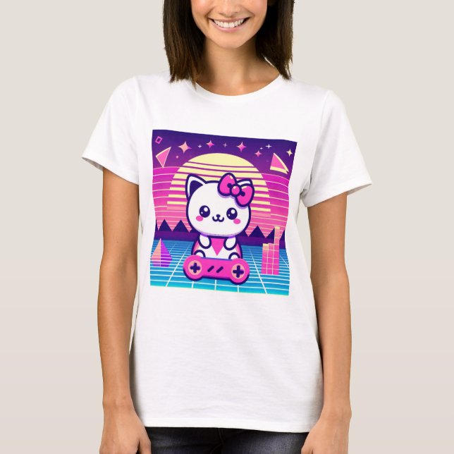 Camiseta Neon Gatinho (Frente)
