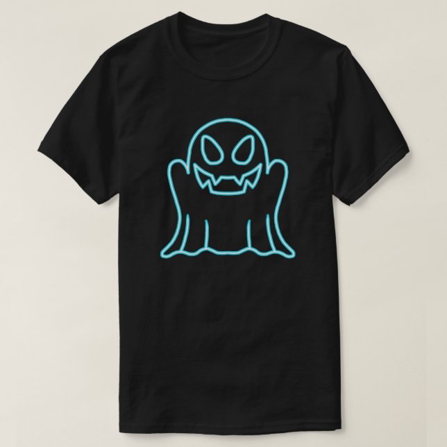 Camiseta Neon Ghost Cute Halloween (Frente do Design)