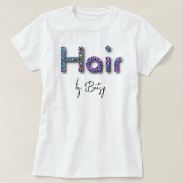 Camiseta Neon Glitter Hair Stylist Holográfico