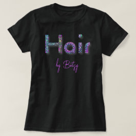 Camiseta Neon Glitter Hair Stylist Holográfico