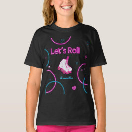 Camiseta Neon Glow Roller Roll de Vamos de Pista Aniversári