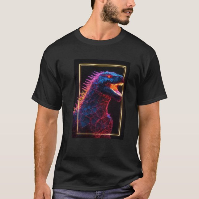 Camiseta Neon Godzilla Polygons (Frente)