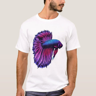 Camiseta Neon Halftone Betta Fish Design