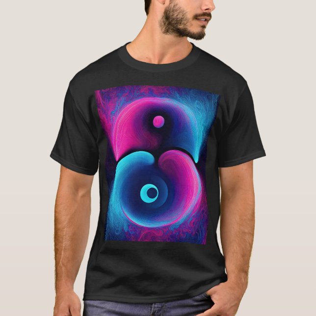 Camiseta Neon Harmony: Uma Interpretação Moderna de Yin Yan (Frente)