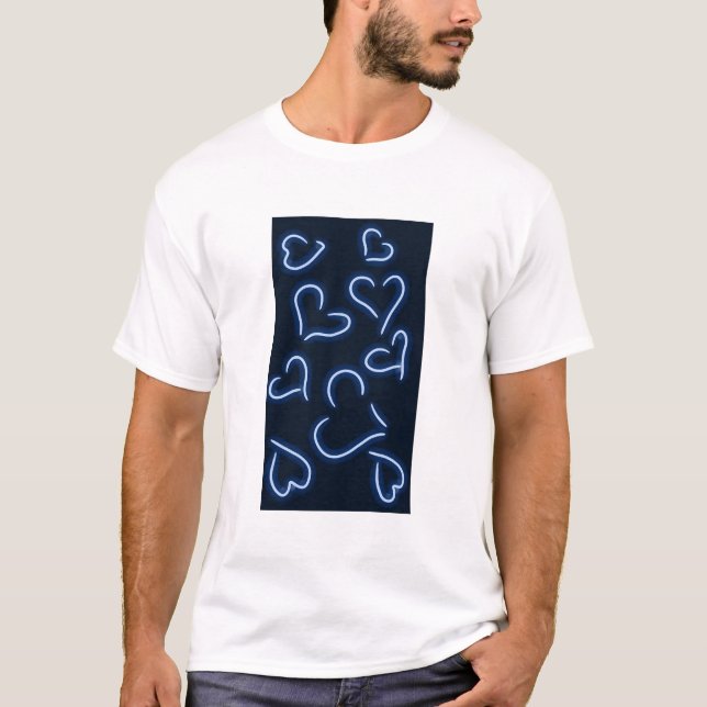 Camiseta Neon Hearts Blue (Frente)